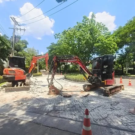 พื้นแสตมป์คอนกรีต หมู่บ้านนันทวัน