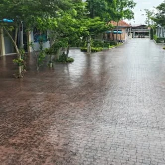 พื้นคอนกรีตพิมพ์ลาย โรงเรียนแสนภักดี
