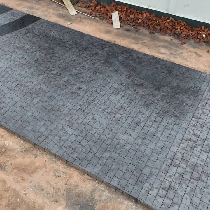 พื้นคอนกรีตพิมพ์ลาย London Cobble อำเภอกระนวน จังหวัดขอนแก่น — ผลงานพิมพ์ลาย