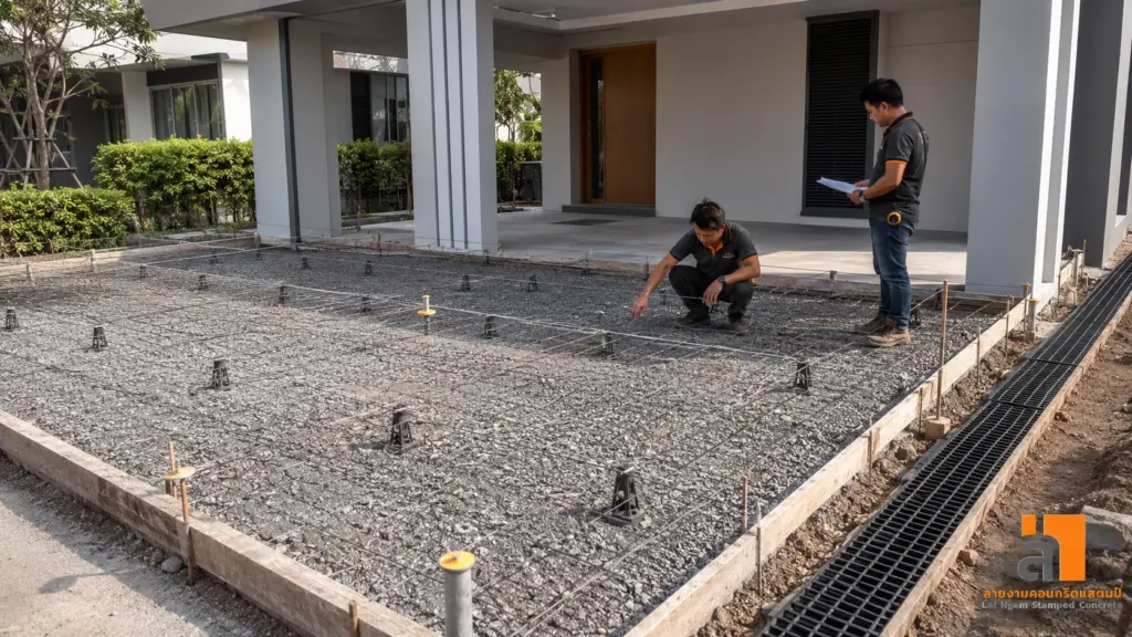 บริษัทคอนกรีตพิมพ์ลาย โรงจอดรถ